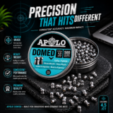 APOLO Domed Airgun Pellets 4.5mm .177 500 Pellets Premium Accuracy Shooting Pellets