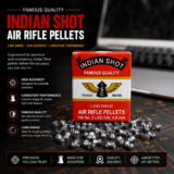 Indian Shot .22 Cal 5.6mm Air Rifle Pellets Box with Pellets