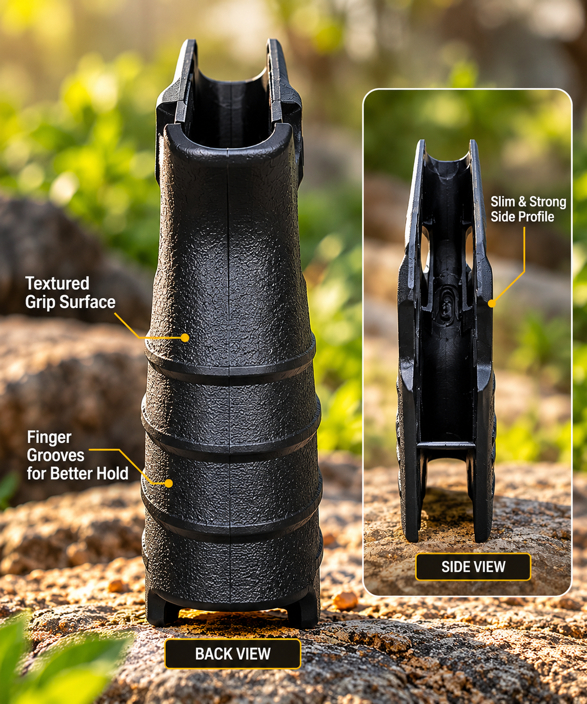 Premium Polymer Demo Grip Mark 2 | Textured Ergonomic Grip || holsetr.in
