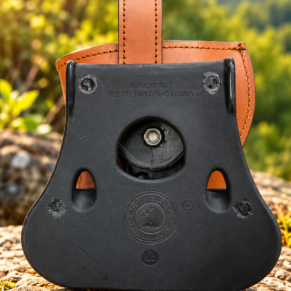 Tan Brown .32 Bore JD Taurus Pistol Holster with Snap Button, Belt Attachment and Cartridge Loops
