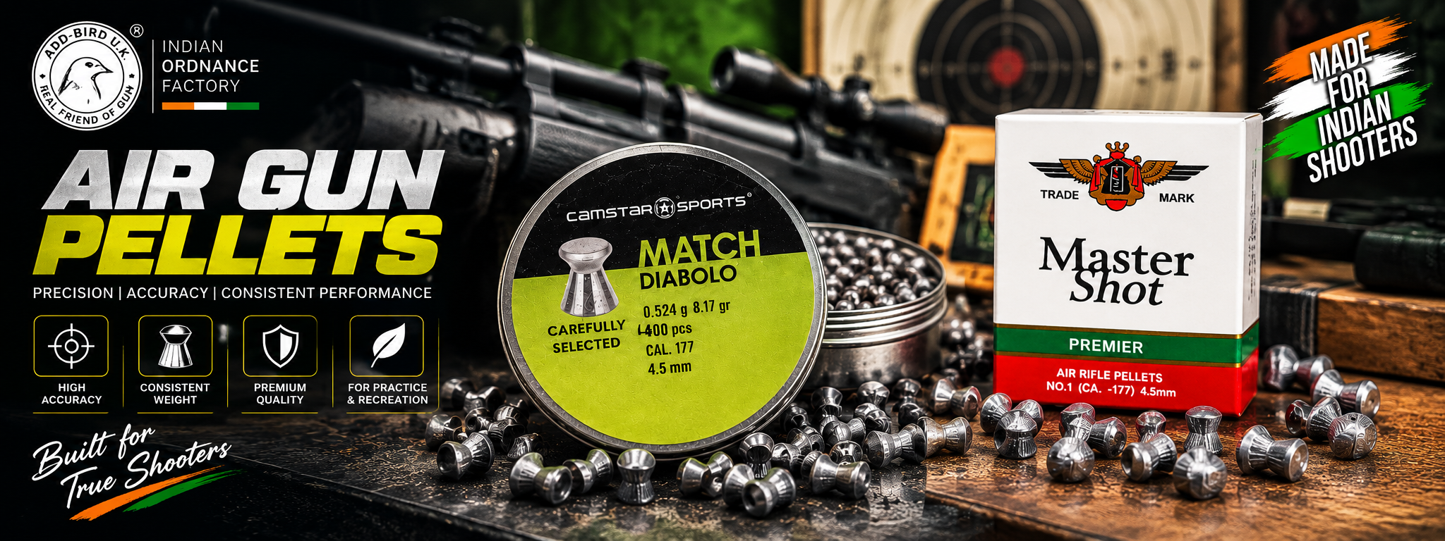 Master Shot Premier .177 Cal / 4.5mm Air Rifle Pellets